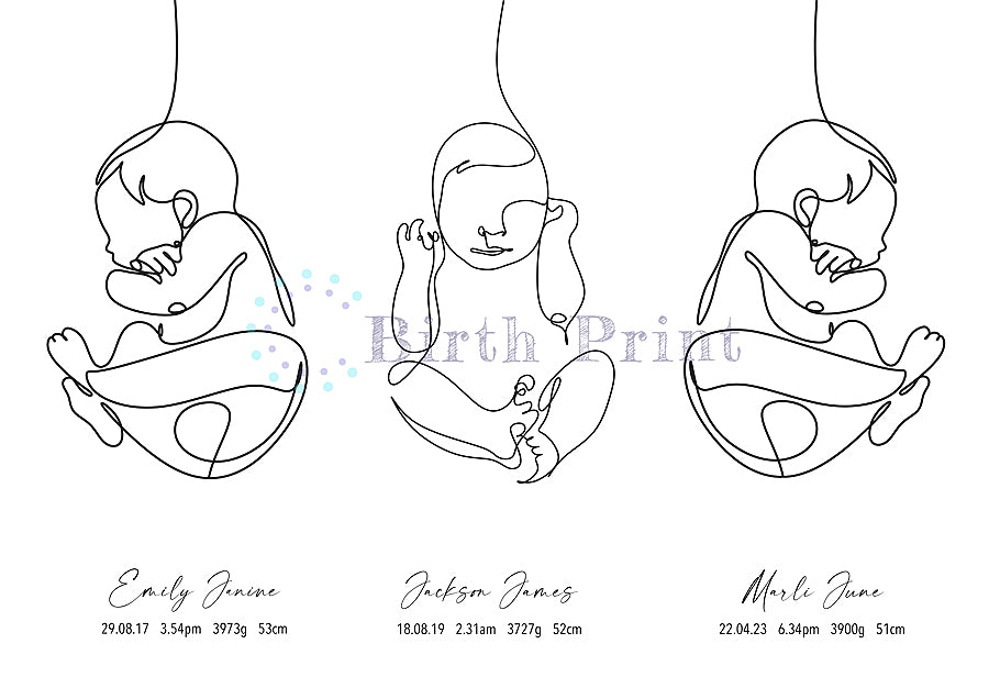 3 in 1 birth poster