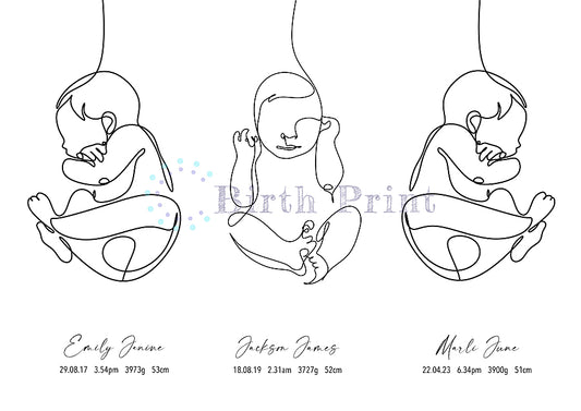 3 in 1 birth poster