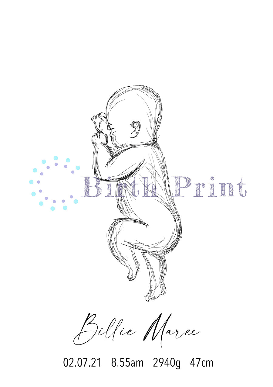 Sketch birth poster