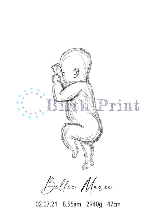 Sketch birth poster