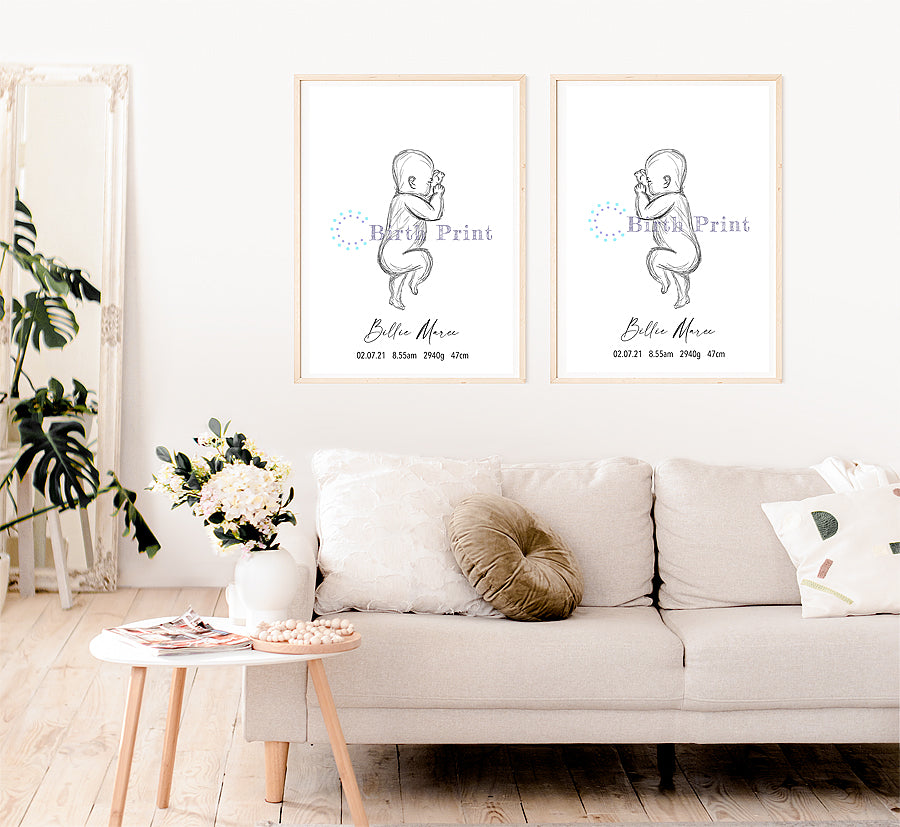 Sketch birth poster