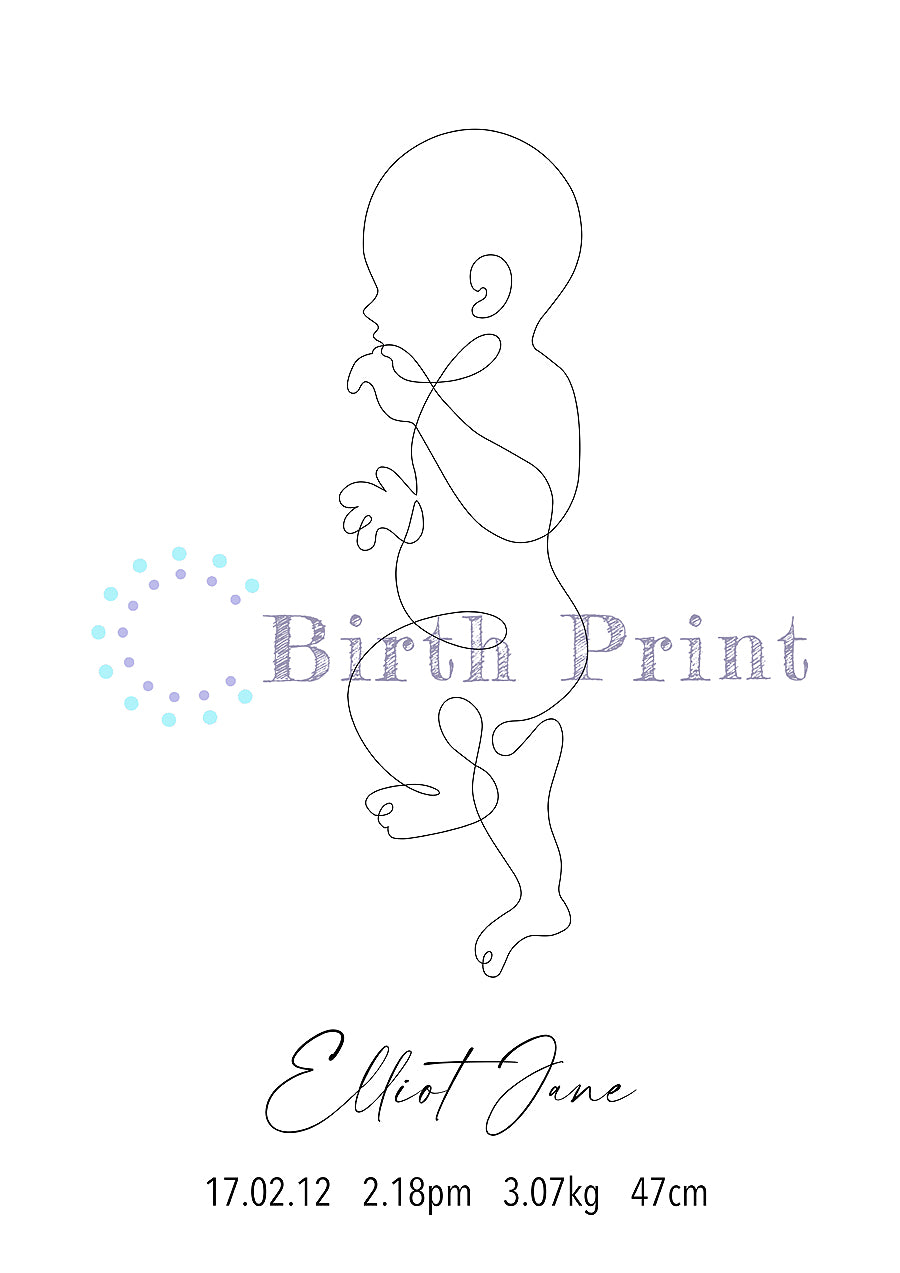 Outline birth poster