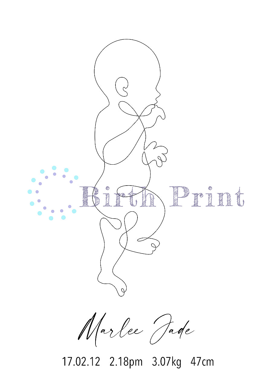 Outline birth poster